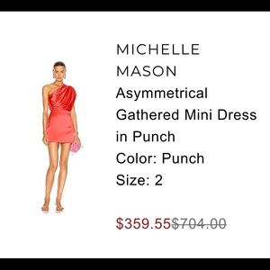 MICHELLE MASON Asymmetrical Gathered Mini Dress